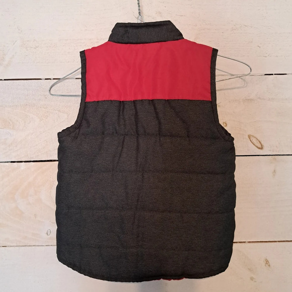 US Polo Assn. Size 4T Puffer Insulated Vest Full Zip Baby Toddler Red And Grey - Picture 2 of 5